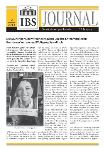 IBS-Journal 02/2013 - Opernfreunde MÃ¼nchen