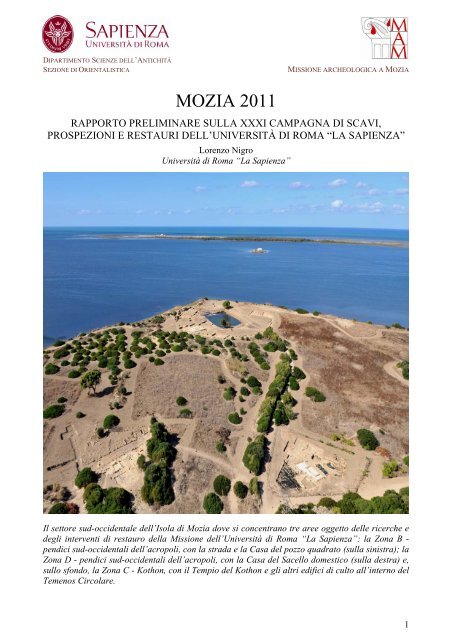 MOZIA 2011 - Missione Archeologica a Mozia
