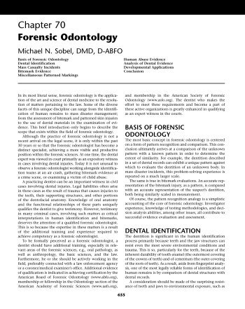 Ch70-Forensic Odontology.pdf - Legal Medicine and Medical Ethics ...