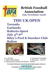 June/July 2008 - British Foosball Association