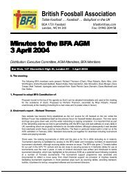 British Foosball Association Minutes to the BFA AGM Minutes to the ...