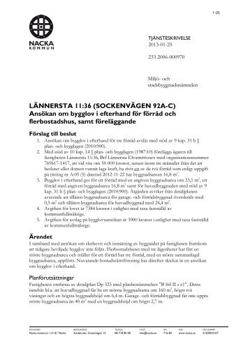 23 a bygglov Lannersta 11 36 tjskr - Nacka kommun