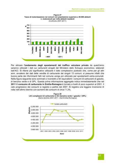 Rapporto annuale di monitoraggio della mobilitÃ  e del trasporto in ...