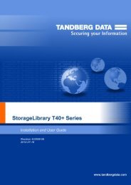 StorageLibrary T40+ Series Installation and User ... - Tandberg Data