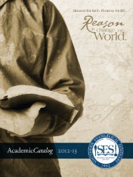 Southern Evangelical Seminary Academic Catalog 2012-2013