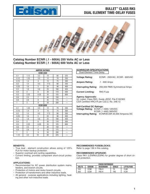 Bussmann Cross Reference Chart