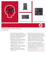 HP BladeSystem c-Class enclosures- Family Datasheet