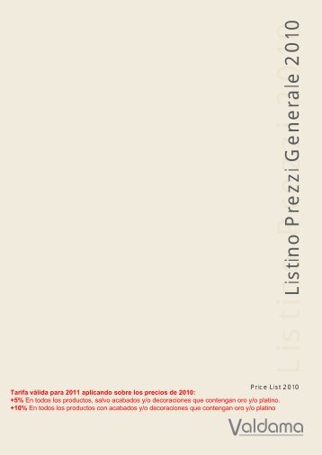 Listino Prezzi 2010