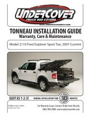 TONNEAU INSTALLATION GUIDE - Undercover