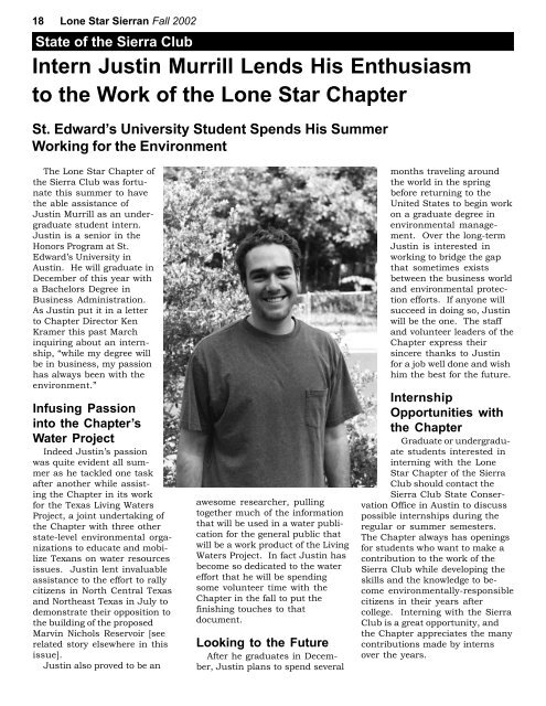 Fall 2002 - Lone Star Chapter, Sierra Club