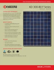 View Data Sheet-SMK connector version - KYOCERA Solar