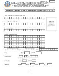 M.E. Application Form - KSR College of Technology