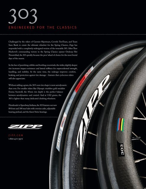 ENGINEERED FOR THE CLASSICS - Zipp - Speed Weaponry