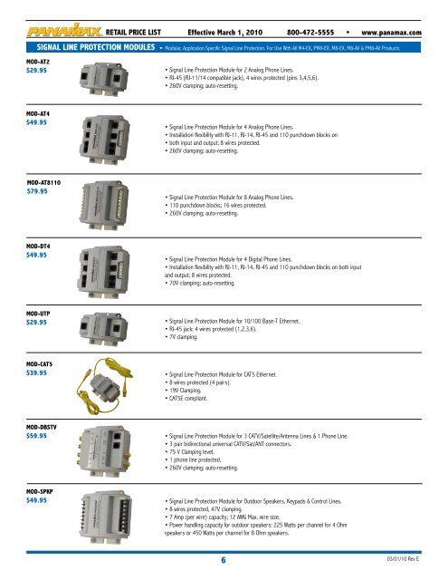 pro component family - rack mountable power ... - Panamax!