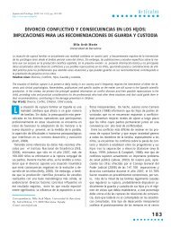 Divorcio conflictivo y consecuencias en los hijos - Papeles del ...