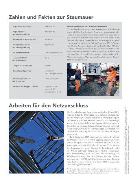 Newsletter Linthal 2015 Aktuell, Oktober 2013 - Axpo