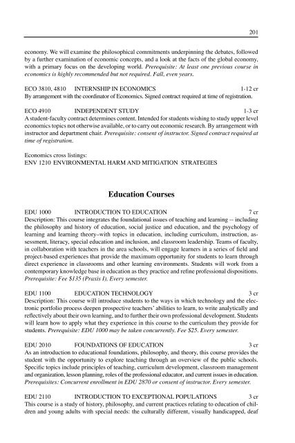 Education Courses - Castleton State College