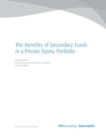 The Benefits of Secondary Funds in a Private Equity Portfolio - myCFO