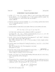 Math 251 Practice Test 3 Spring 2011 SCIENTIFIC CALCULATORS ...