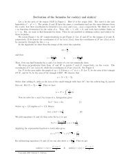 Derivation of the formulas for cosh(x) and sinh(x)1