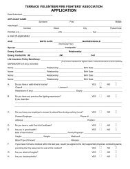 Application Form - Volunteer Firefighter - City of Terrace