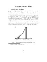 Integration Lecture Notes 1 1 Area Under a Curve - Michael Sullivan