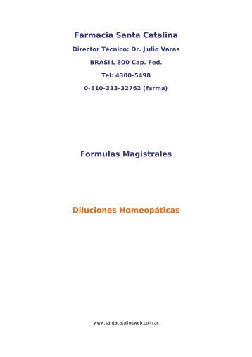 Diluciones Homeopaticas :: Farmacia Santa Catalina