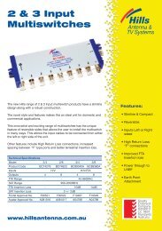 Product Data Sheet - Hills Antenna & TV Systems