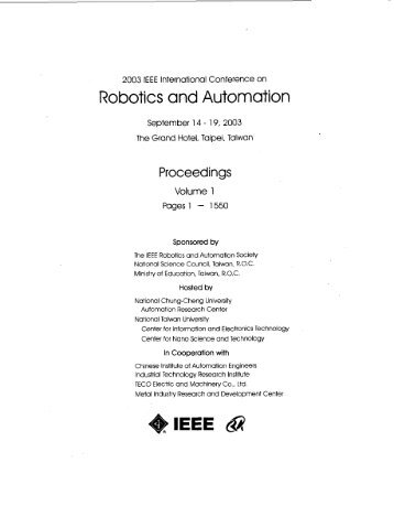 2003 IEEE International Conference On Robotics And ... - IEEE Xplore