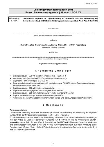 Leistungsvereinbarung 2013 - Regierung der Oberpfalz