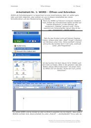Arbeitsblatt Nr. 1: WORD â Ãffnen und Schreiben - goodschool.de