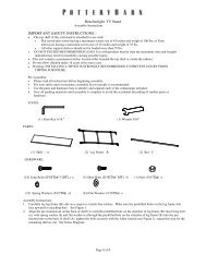 Benchwright Tv Stand Important Safety Instructions