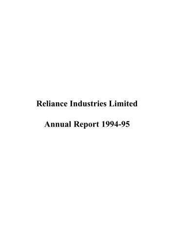 Reliance Industries Limited Annual Report 1994-95