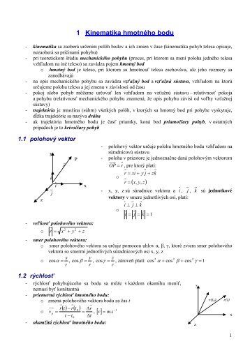 MaturitnÃ¡ tÃ©ma: Kinematika hmotnÃ©ho bodu - Zmaturuj.sk