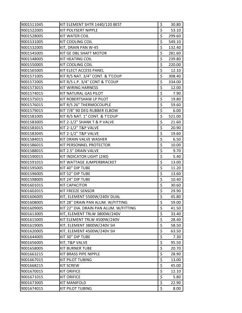 part# item desc list price 64048 gas control 249.00 $ 64071 gas ...