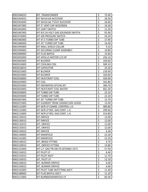 part# item desc list price 64048 gas control 249.00 $ 64071 gas ...