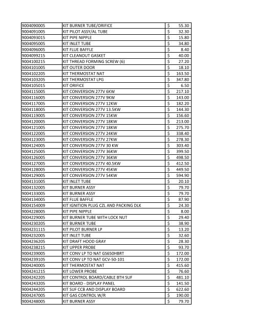 part# item desc list price 64048 gas control 249.00 $ 64071 gas ...