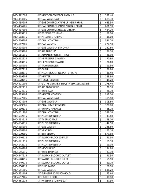 part# item desc list price 64048 gas control 249.00 $ 64071 gas ...