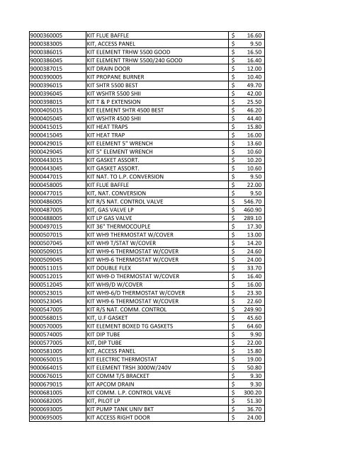 part# item desc list price 64048 gas control 249.00 $ 64071 gas ...