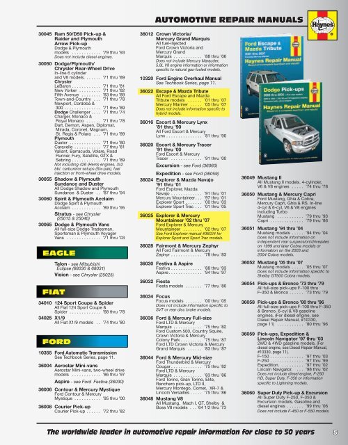 2004 ford escape repair manual free download