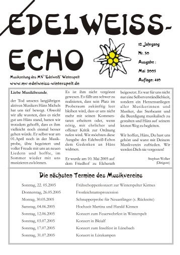 Ausgabe Mai 2005 - Musikverein Edelweiss Winterspelt