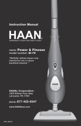 SI75 - HAAN Power & Finesse User Manual