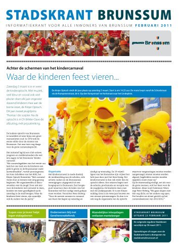 Stadskrant Brunssum, uitgave februari 2011 - Gemeente Brunssum