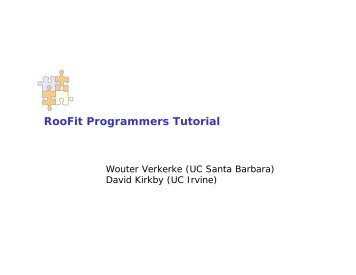 RooFit Programmers Tutorial