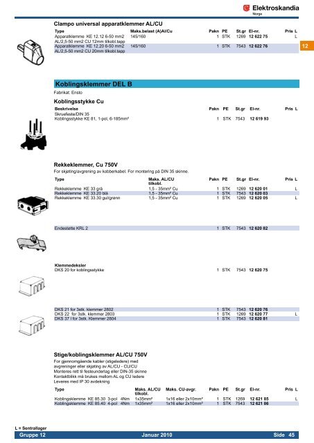 RÃ¸r, tak- og veggbokser, fittings m.m. - Elektroskandia