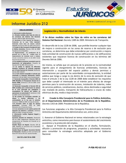 Informe Jurídico 212 - Camacol