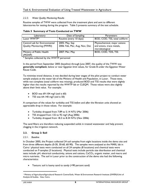 Report 45 Task 6 Environmental Evaluation Luxor Demo Site