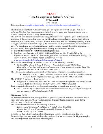 YEAST Gene Co-expression Network Analysis R Tutorial - UCLA