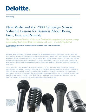 New Media and the 2008 Campaign Season: Valuable ... - Deloitte
