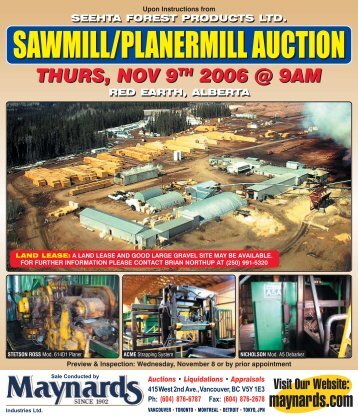 Seehta Mill Auction - Maynards Industries